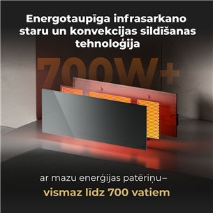 Aeno, 700+ W, pelēka - Viedais elektriskais sildītājs