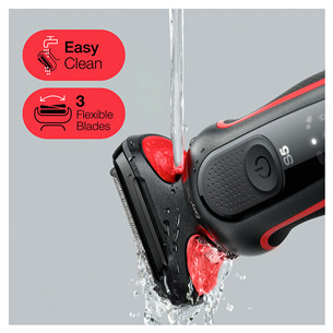 Braun Series 5, Wet & Dry, black/red - Shaver