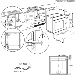 Electrolux, 70 L, black/inox - Built-in steam oven