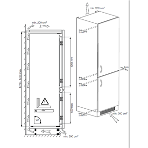 Beko, augstums 177.5 cm, 275 L - Iebūvējams ledusskapis