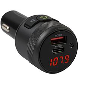 Kenner FT-626, Bluetooth, USB-C, USB QC 3.0, melna - FM modulators