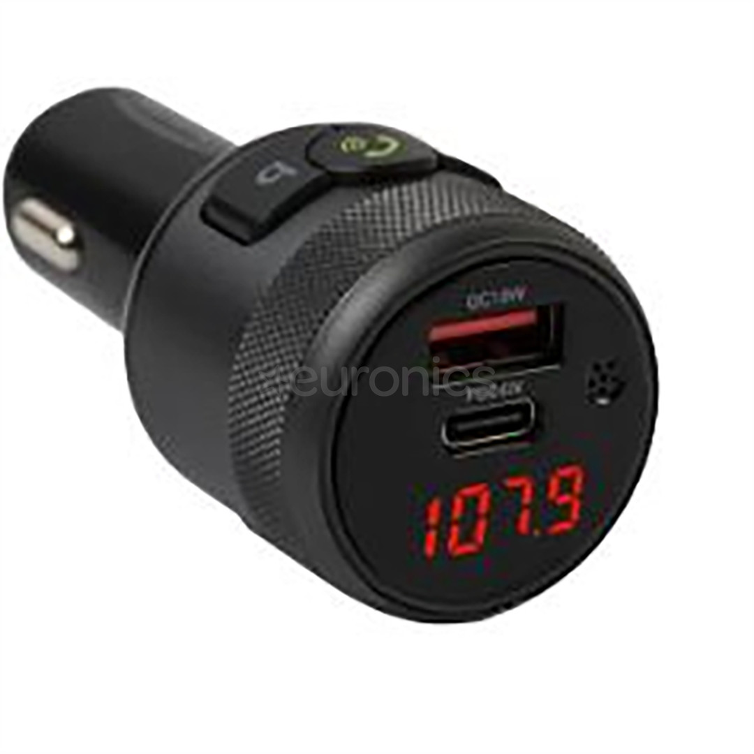 Kenner FT-626, Bluetooth, USB-C, USB QC 3.0, melna - FM modulators
