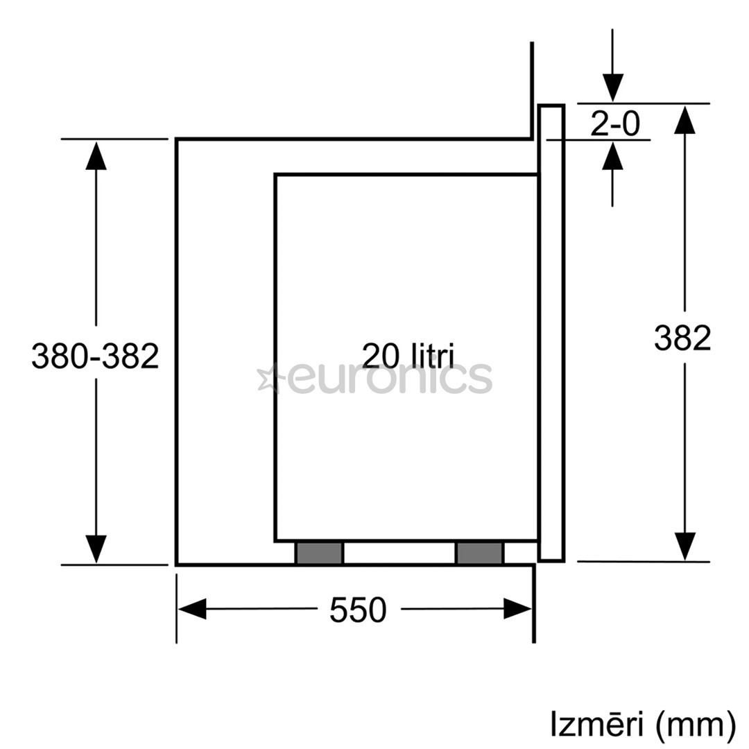 Bosch Serie 4, 20 л, 800 Вт, черный/нерж. сталь - Интегрируемая микроволновая печь