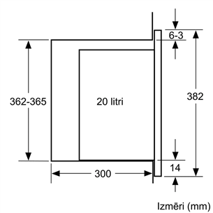 Bosch, 20 L, melna/nerūsējošā tērauda - Iebūvējama mikroviļņu krāsns