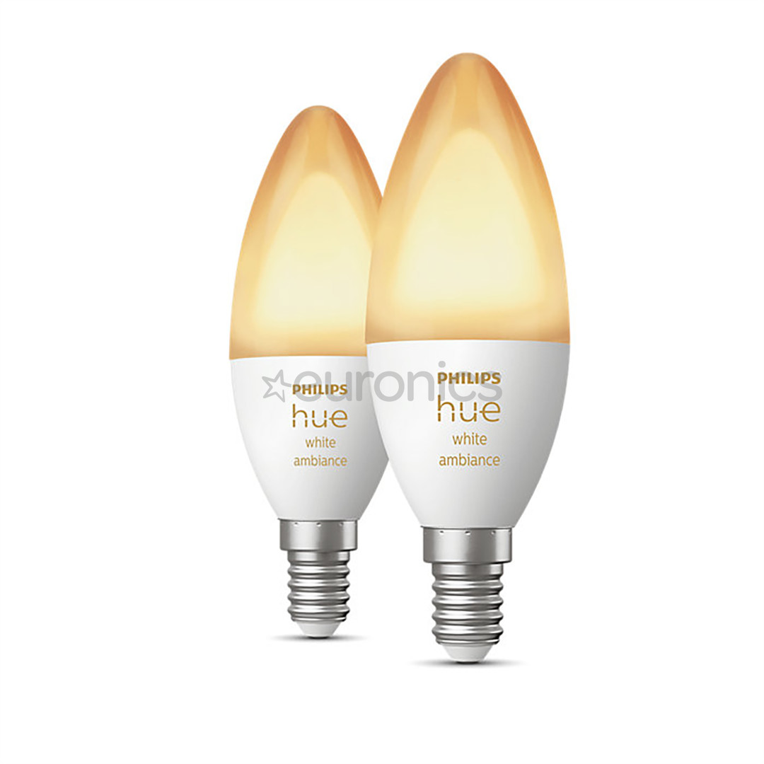 Philips Hue White Ambiance, E14, белый, 2 шт. - Умные лампы