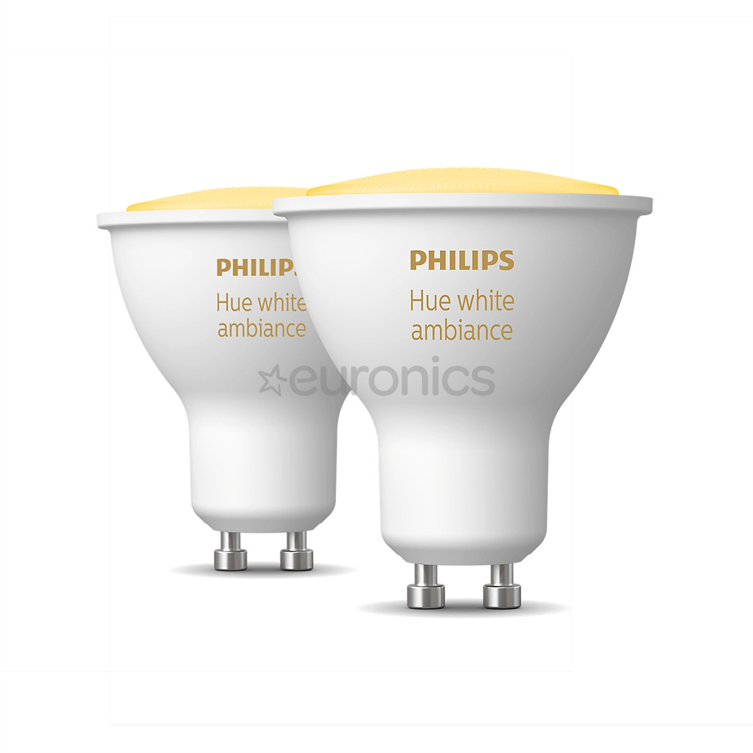 Philips Hue White Ambiance, GU10, balta, 2 gab. - Viedā spuldze