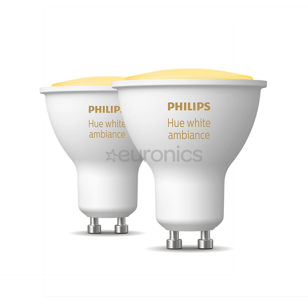 Philips Hue White Ambiance, GU10, белый, 2 шт. - Умные лампы