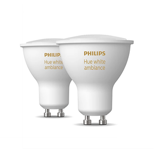 Philips Hue White Ambiance, GU10, balta, 2 gab. - Viedā spuldze