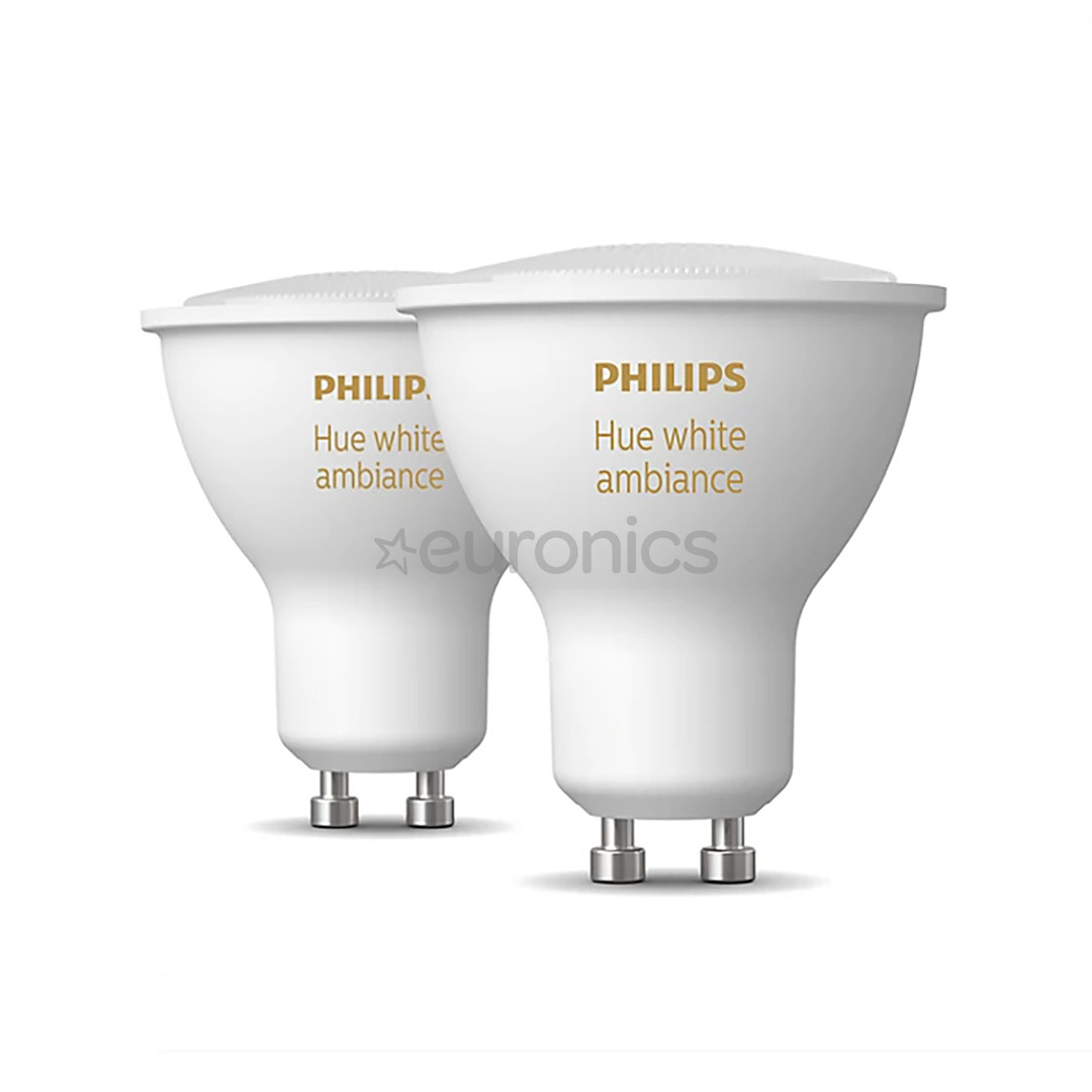 Philips Hue White Ambiance, GU10, balta, 2 gab. - Viedā spuldze