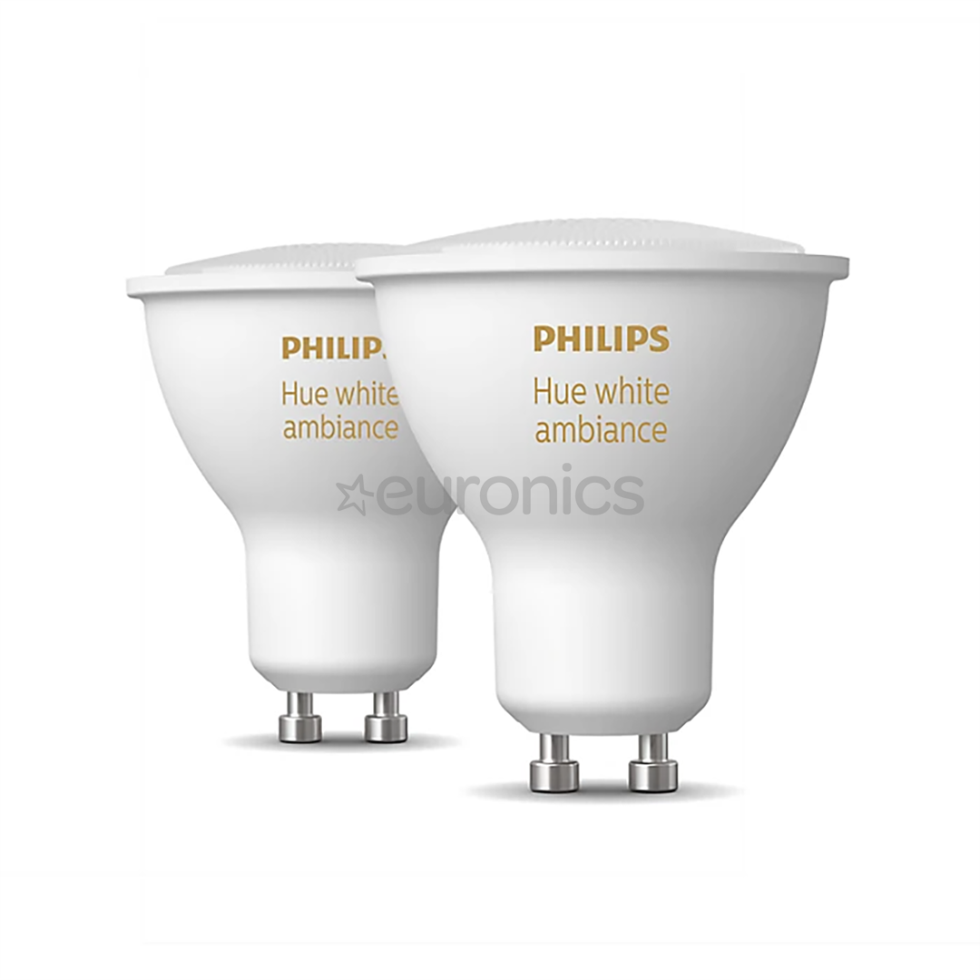 Philips Hue White Ambiance, GU10, белый, 2 шт. - Умные лампы