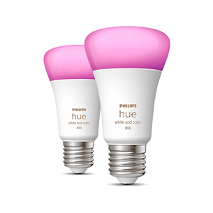 Philips Hue White and Color Ambiance 800, E27, цветной, 2 шт. - Умные лампы 929002489602