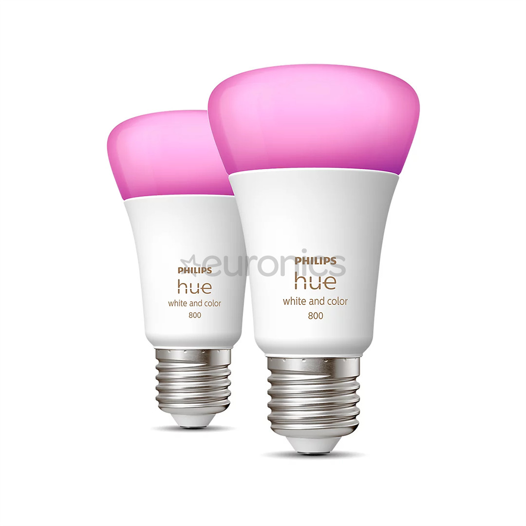 Philips Hue White and Color Ambiance 800, E27, цветной, 2 шт. - Умные лампы