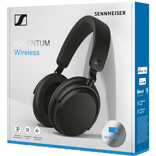 Sennheiser ACCENTUM Wireless, trokšņu slāpēšana, melna - Bezvadu austiņas