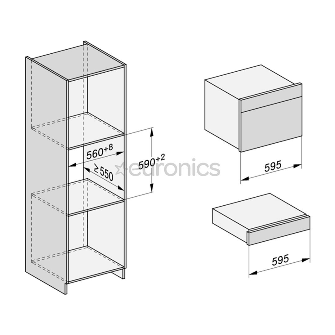 Miele, balta - Iebūvējama siltuma atvilktne