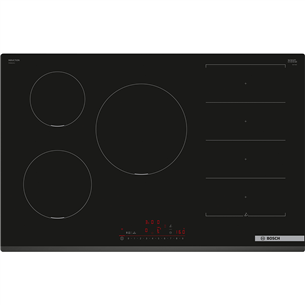 Bosch Series 6, platums 80 cm, bez rāmja, melna - Iebūvējama indukcijas plīts virsma PXV831HC1E