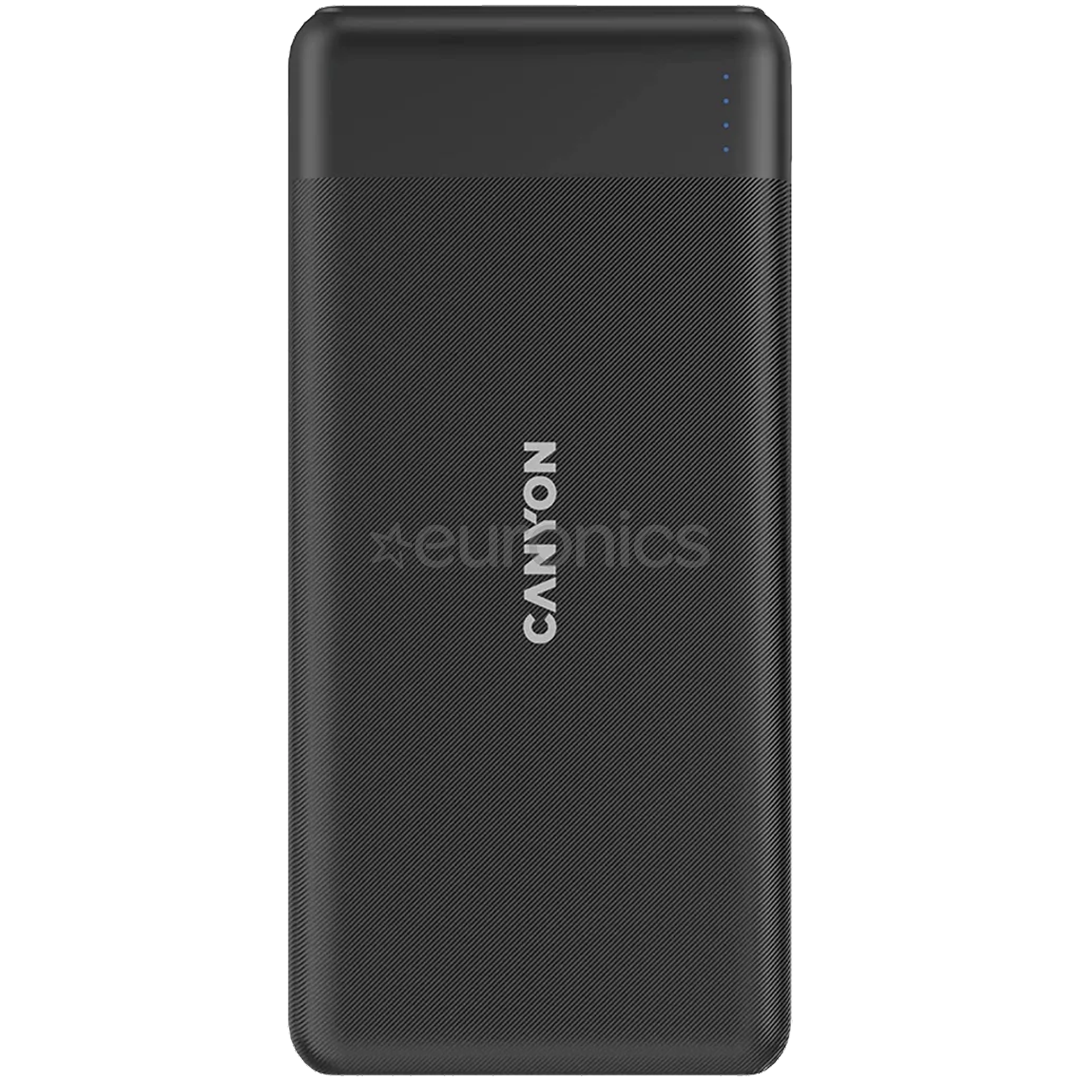 Canyon PB-1009, 10000 mAh, melna - Portatīvais barošanas avots