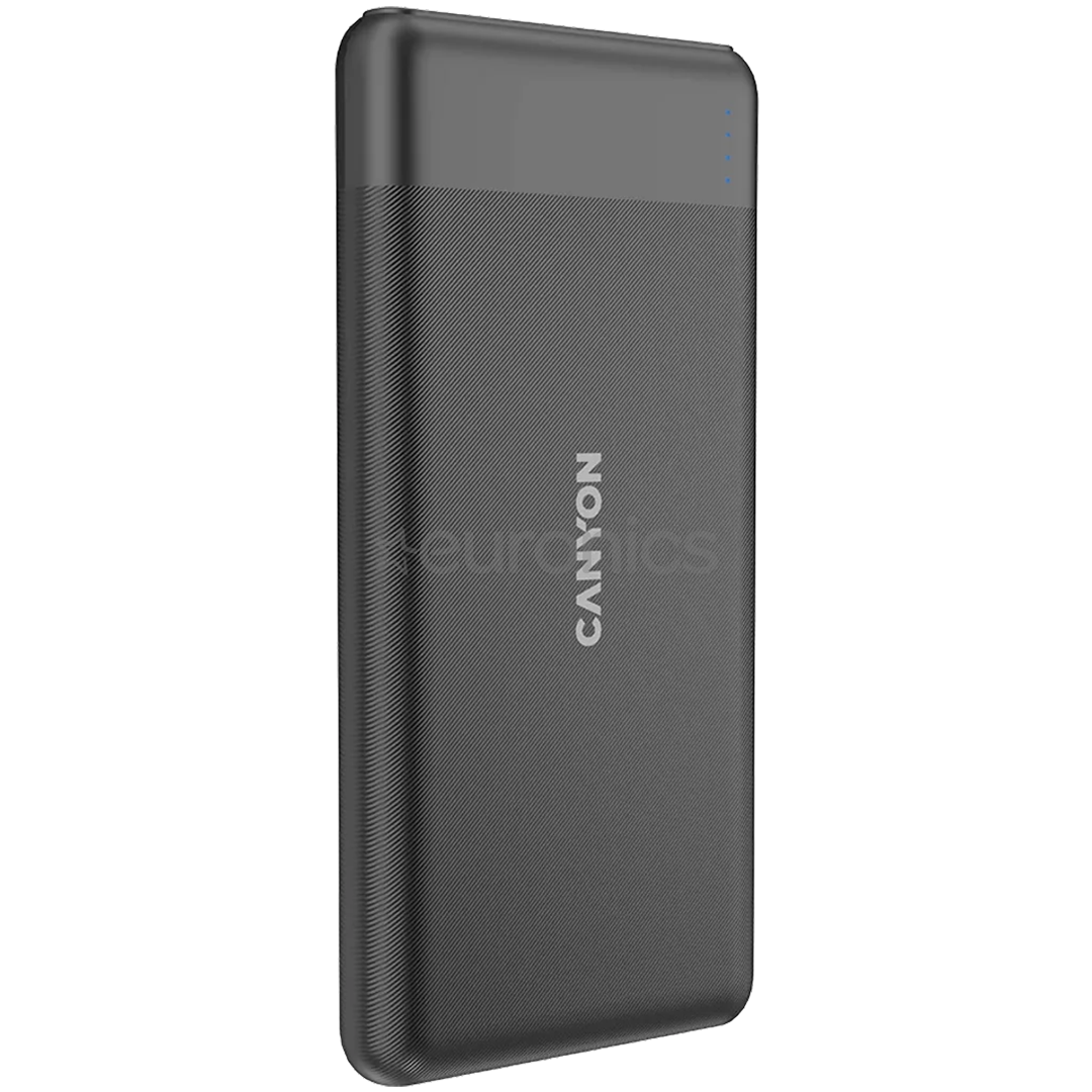 Canyon PB-1009, 10000 mAh, melna - Portatīvais barošanas avots