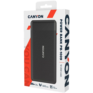 Canyon PB-1009, 10 000 мАч, черный - Внешний аккумулятор
