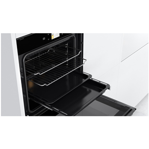 Whirlpool, pyrolytic cleaning, 73 L, black - Built-in Oven + Built-in induction hob