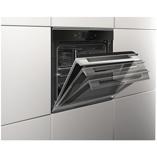 Whirlpool, пиролитическая очистка, 73 л, черный - Интегрируемый духовой шкаф + интегрируемая индукционная варочная панель