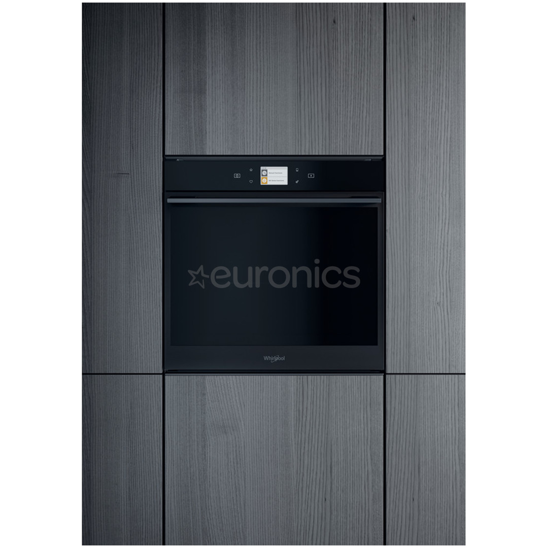 Whirlpool, pyrolytic cleaning, 73 L, black - Built-in Oven + Built-in induction hob