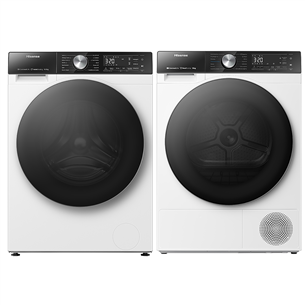 Hisense, 10.5 kg + 10 kg, 1400 apgr/min. - Veļas mazgājamā mašīna + veļas žāvētājs WF5S1045BW+DH5S102B