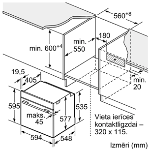 Bosch, Series 8, 71 L, pirolītiskā tīrīšana, melna - Iebūvējama elektriskā cepeškrāsns