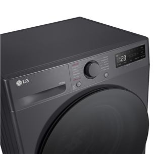 LG, 10 kg / 6 kg, depth 56,5 cm, 1400 rpm, black - Washer-dryer combo