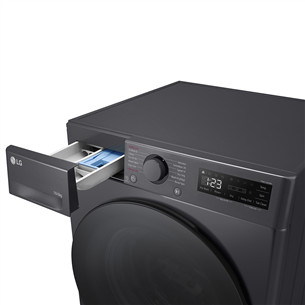 LG, 10 kg / 6 kg, depth 56,5 cm, 1400 rpm, black - Washer-dryer combo