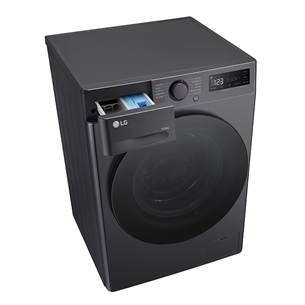 LG, 10 kg / 6 kg, depth 56,5 cm, 1400 rpm, black - Washer-dryer combo