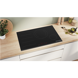 Bosch Series 6, platums 80.2 cm, bez rāmja, melna - Iebūvējama indukcijas plīts virsma