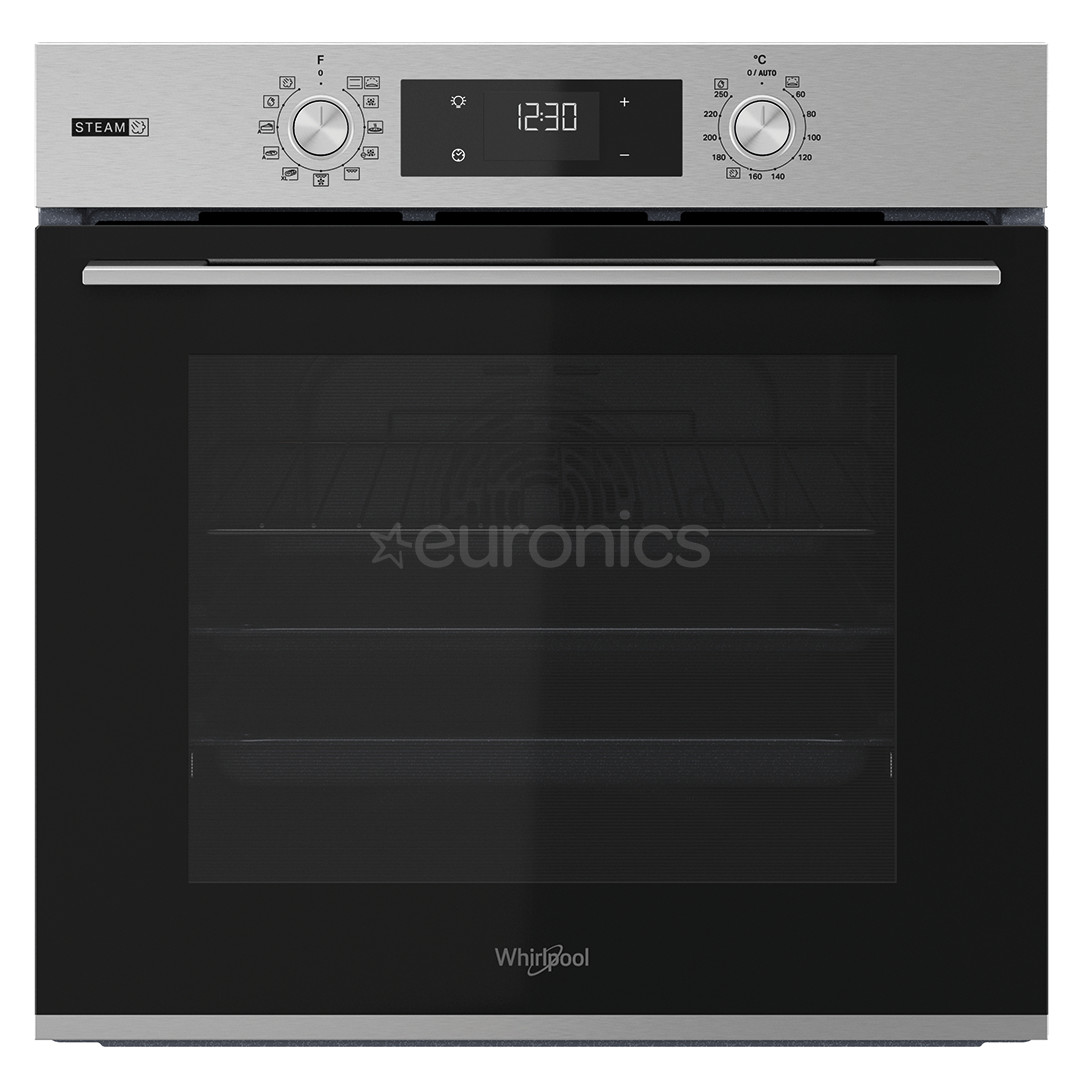 Whirlpool, 71 L, hydrolytic cleaning, stainless steel - Built-in oven
