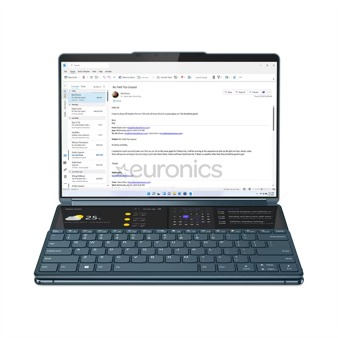 Lenovo Yoga Book 9 13IRU8, 13,3'', 2.8K, OLED, skārienjutīgs, i7, 16 GB, 1 TB, ENG, zila - Portatīvais dators