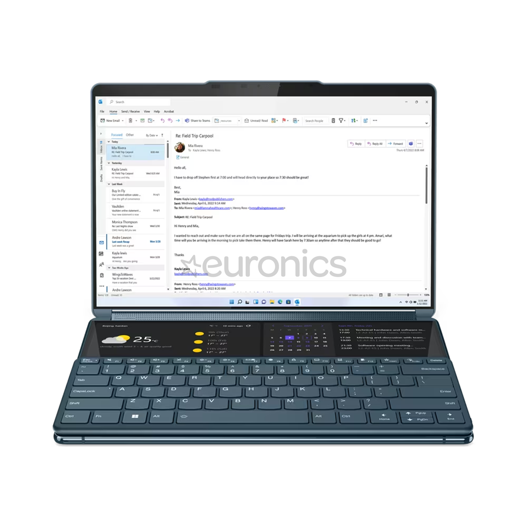 Lenovo Yoga Book 9 13IRU8, 13,3'', 2.8K, OLED, skārienjutīgs, i7, 16 GB, 1 TB, ENG, zila - Portatīvais dators