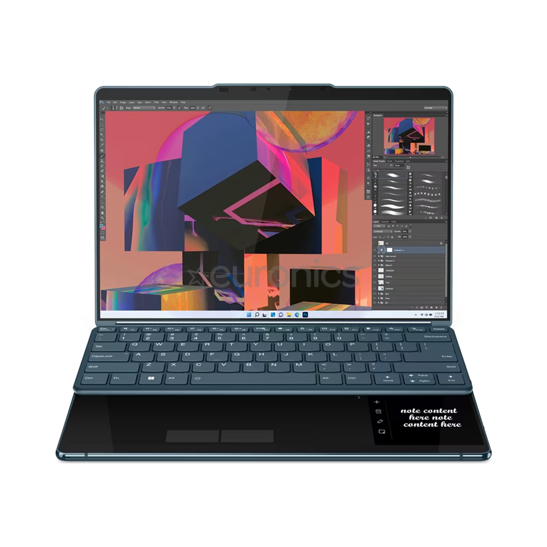 Lenovo Yoga Book 9 13IRU8, 13,3'', 2.8K, OLED, skārienjutīgs, i7, 16 GB, 1 TB, ENG, zila - Portatīvais dators