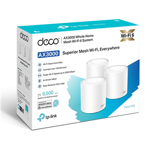 TP-Link Deco X50, WiFi 6, mesh, 3 gab., balta - Bezvadu rūteris