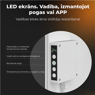 Aeno, 700+ W, balta - Viedais elektriskais sildītājs