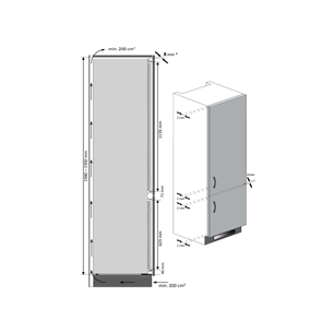 Beko, augstums 193.5 cm, 284 L - Iebūvējams ledusskapis