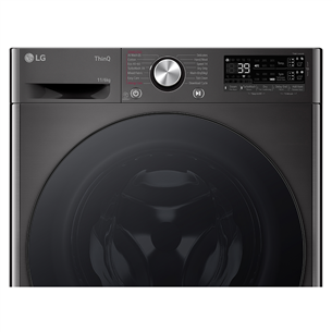 LG, 11 kg / 6 kg, depth 56,5 cm, 1400 rpm, black - Washer-dryer combo