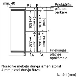 Bosch, Series 2, NoFrost, 260 L, 178 cm - Built-in refrigerator