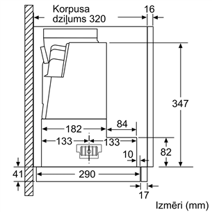 Bosch Serie 4, 728 m³/h, platums 59.8 cm, sudraba - Iebūvējams tvaika nosūcējs