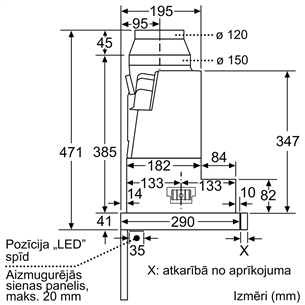 Bosch, 728 м³/ч, ширина 59,8 см, серебристый - Интегрируемая вытяжка