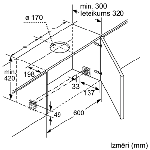 Bosch, 728 m³/h, width 59.8 cm, silver - Built-in Cooker Hood