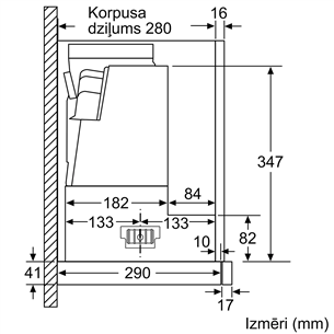 Bosch, 728 м³/ч, ширина 59,8 см, серебристый - Интегрируемая вытяжка