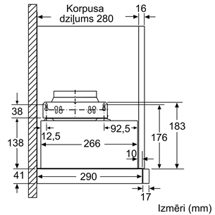 Bosch, 405 m³/h, width 59.8 cm, silver - Built-in Cooker Hood