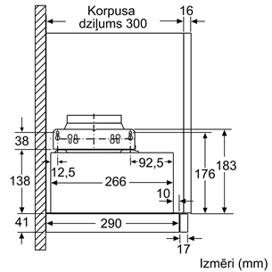 Bosch, 405 м³/ч, ширина 59,8 см, серебристый - Интегрируемая вытяжка