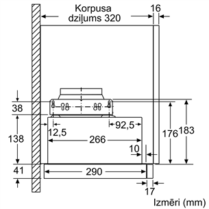 Bosch, 405 m³/h, width 59.8 cm, silver - Built-in Cooker Hood