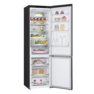 LG, NoFrost, 387 L, 203 cm, black - Refrigerator