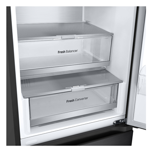 LG, NoFrost, 387 L, 203 cm, black - Refrigerator