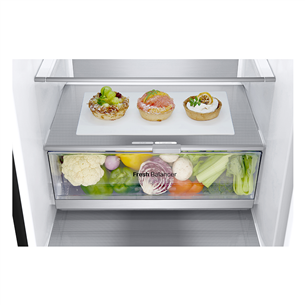 LG, NoFrost, 387 L, 203 cm, black - Refrigerator